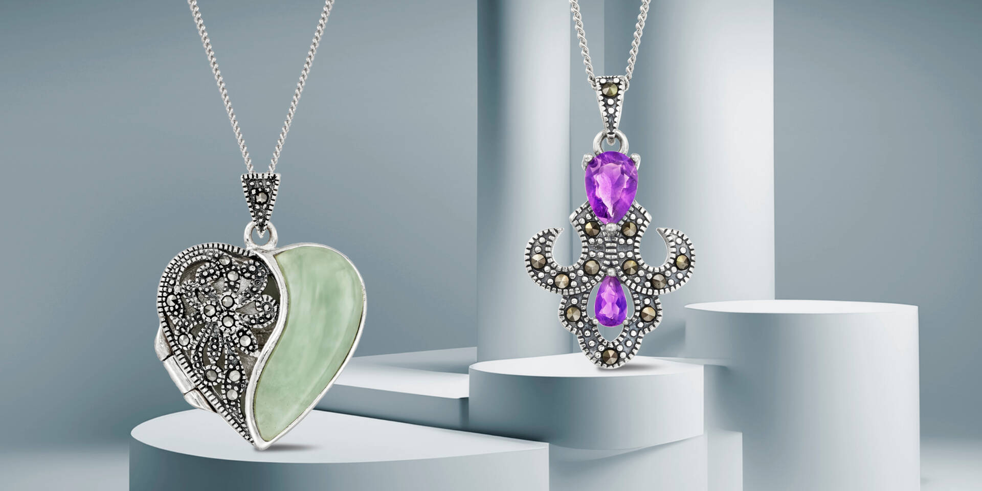 metal pendant necklaces with gemstones