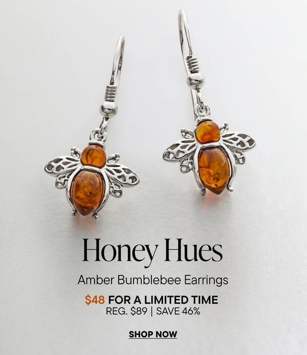 Honey Hues. Amber Bumblebee Earrings. $48 for a Limited Time. Shop Now