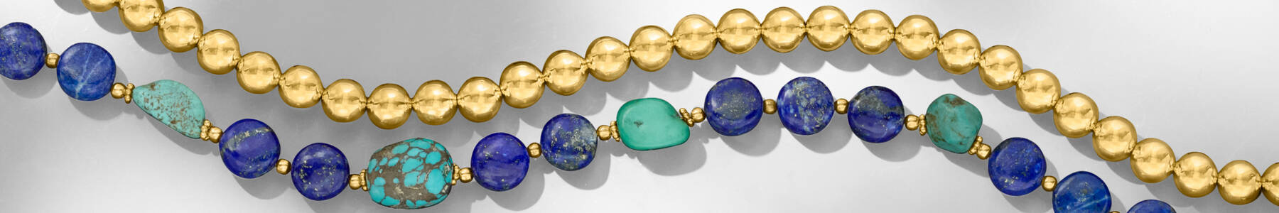 gold  and glass Bead Necklaces