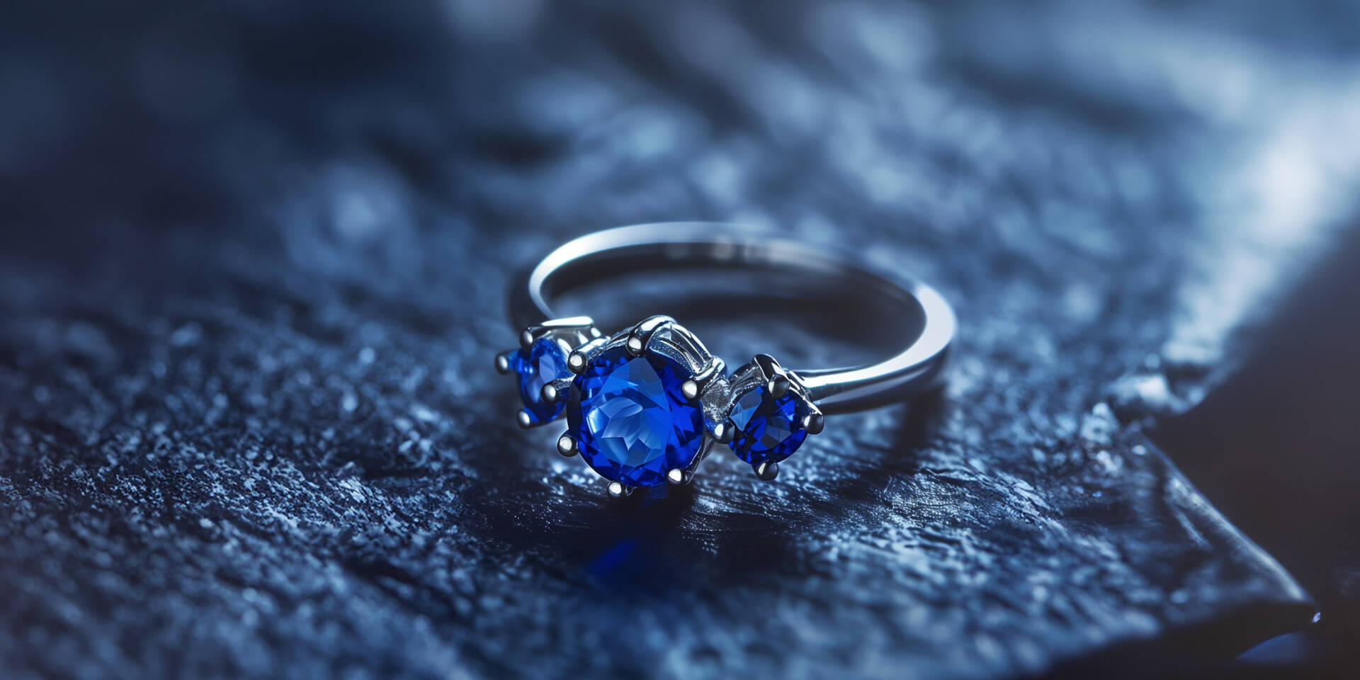 3 blue stone ring