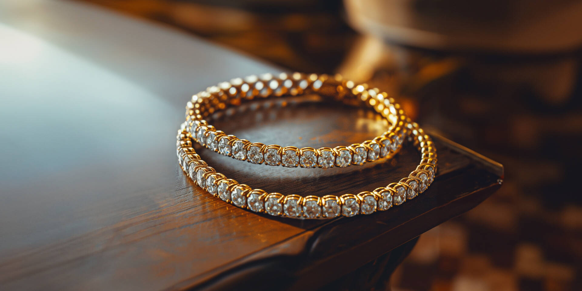 two diamond tennis bracelets