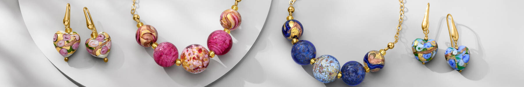 Glass bead jewelry - necklaces and earrings