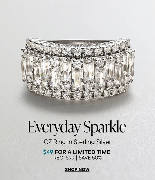 Everyday Sparkle. CZ RIng in Sterling Silver. $49 for a Limited Time. REG $99 | Save 50%