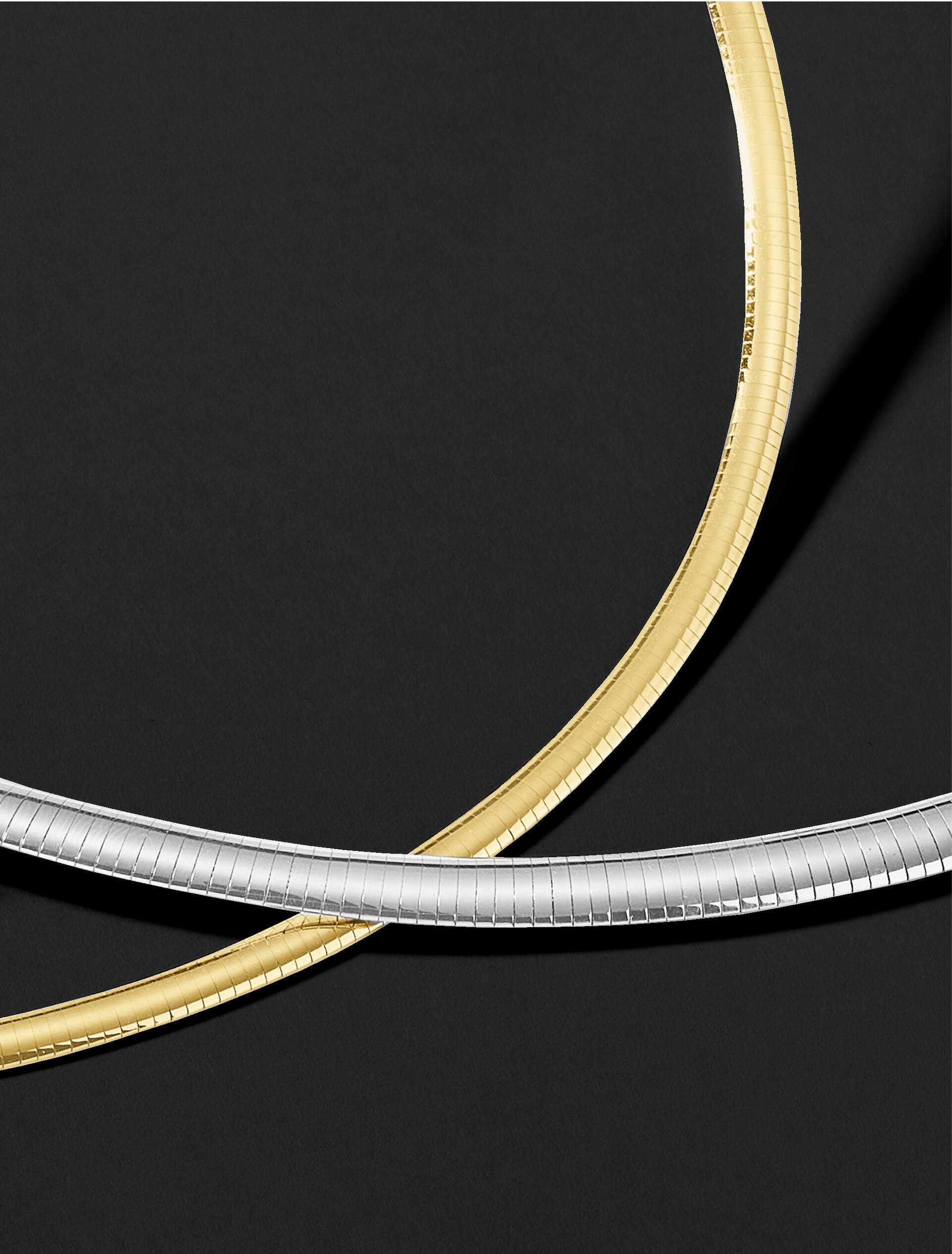 14kt Yellow and White Gold Omega Necklace