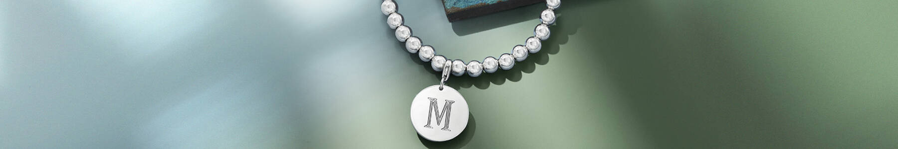 Pearl Bracelet with Personalized Pendant, Sterling Silver