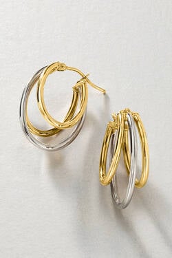 Image featuring Gold Italian Hoop Earrings