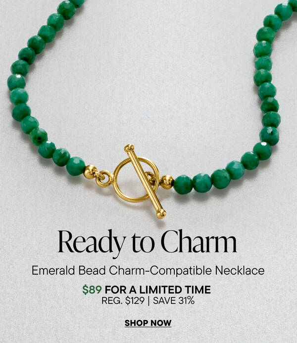 Ready To Charm. Emerald Bead Charm-Compatible Necklace. $89. Reg $129 | Save 31%