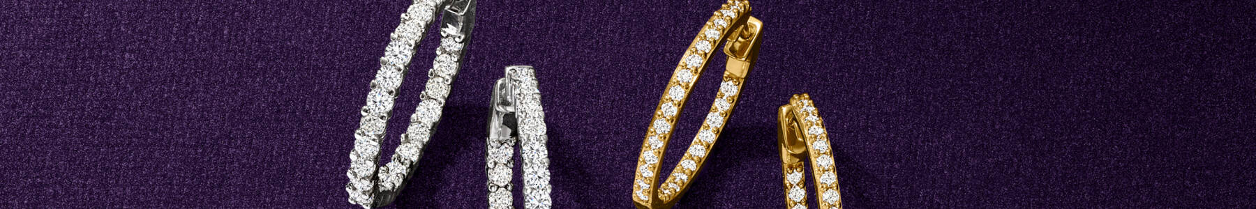 image featuring 2 sets of gold & Diamond Hoops