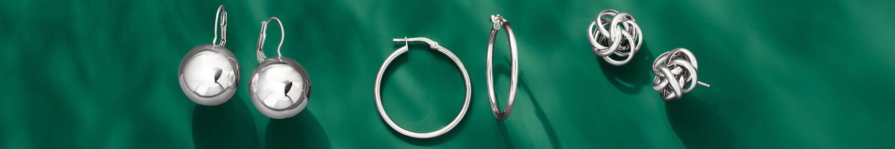 Sterling Silver Earrings. image featuring several different styles of silver earrings