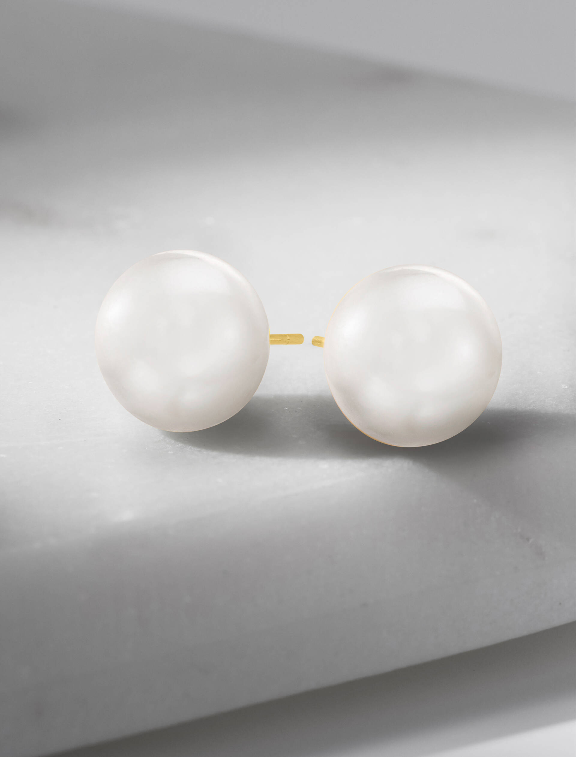 White Cultured Button Pearl Stud Earrings&mdash; Classic Collection