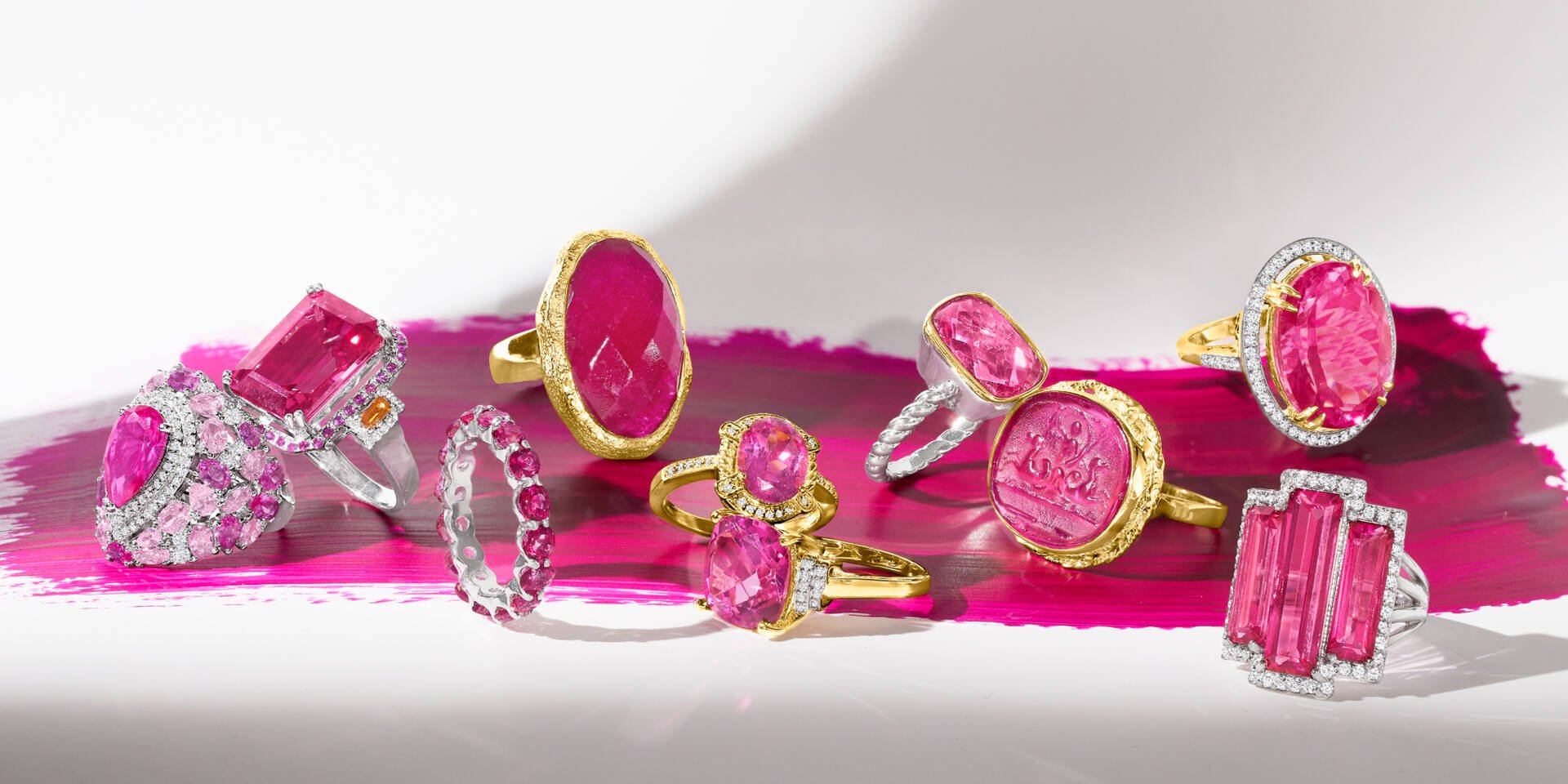 10 ruby rings of various styles
