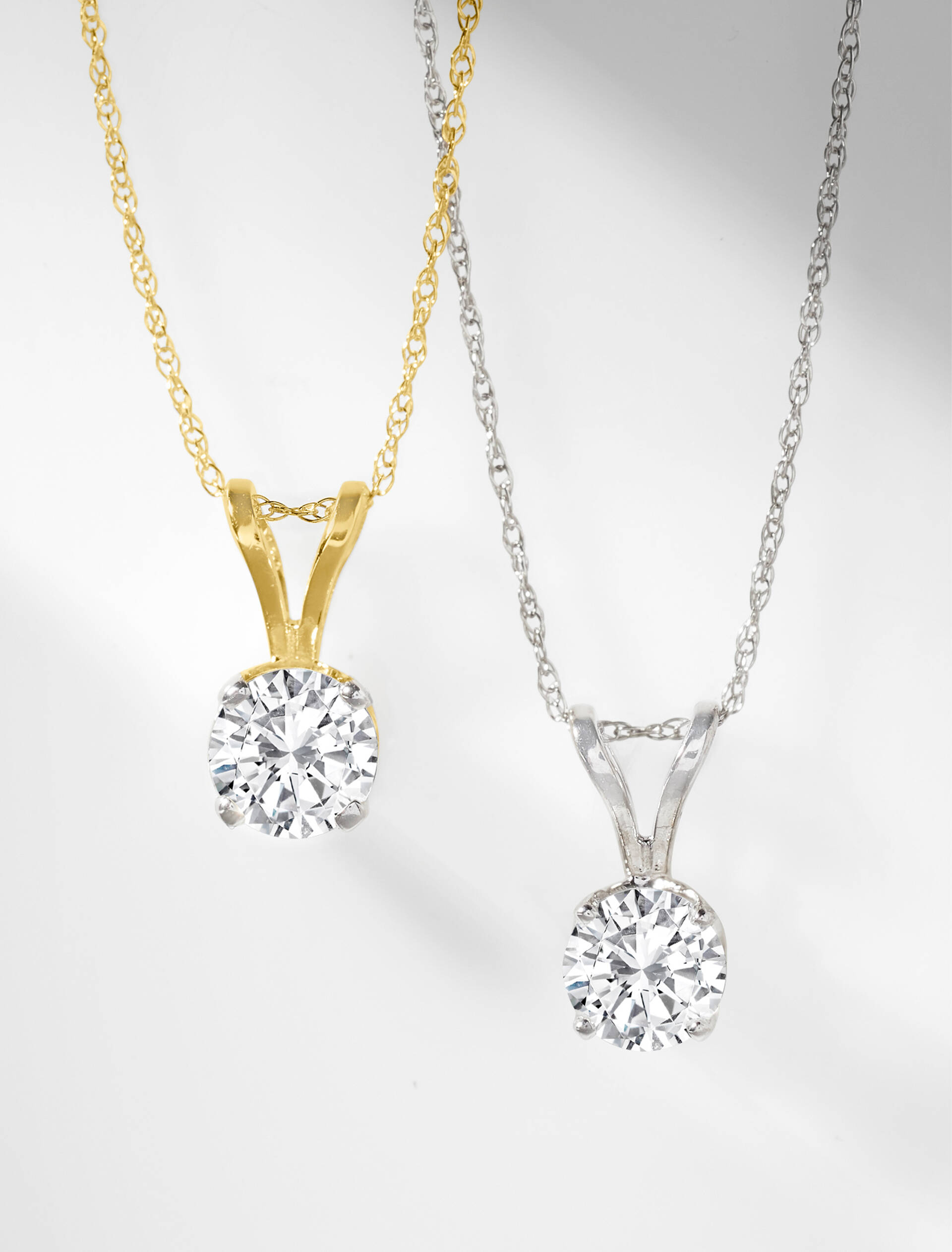 Round Diamond Solitaire Necklaces &mdash;Classic Collection