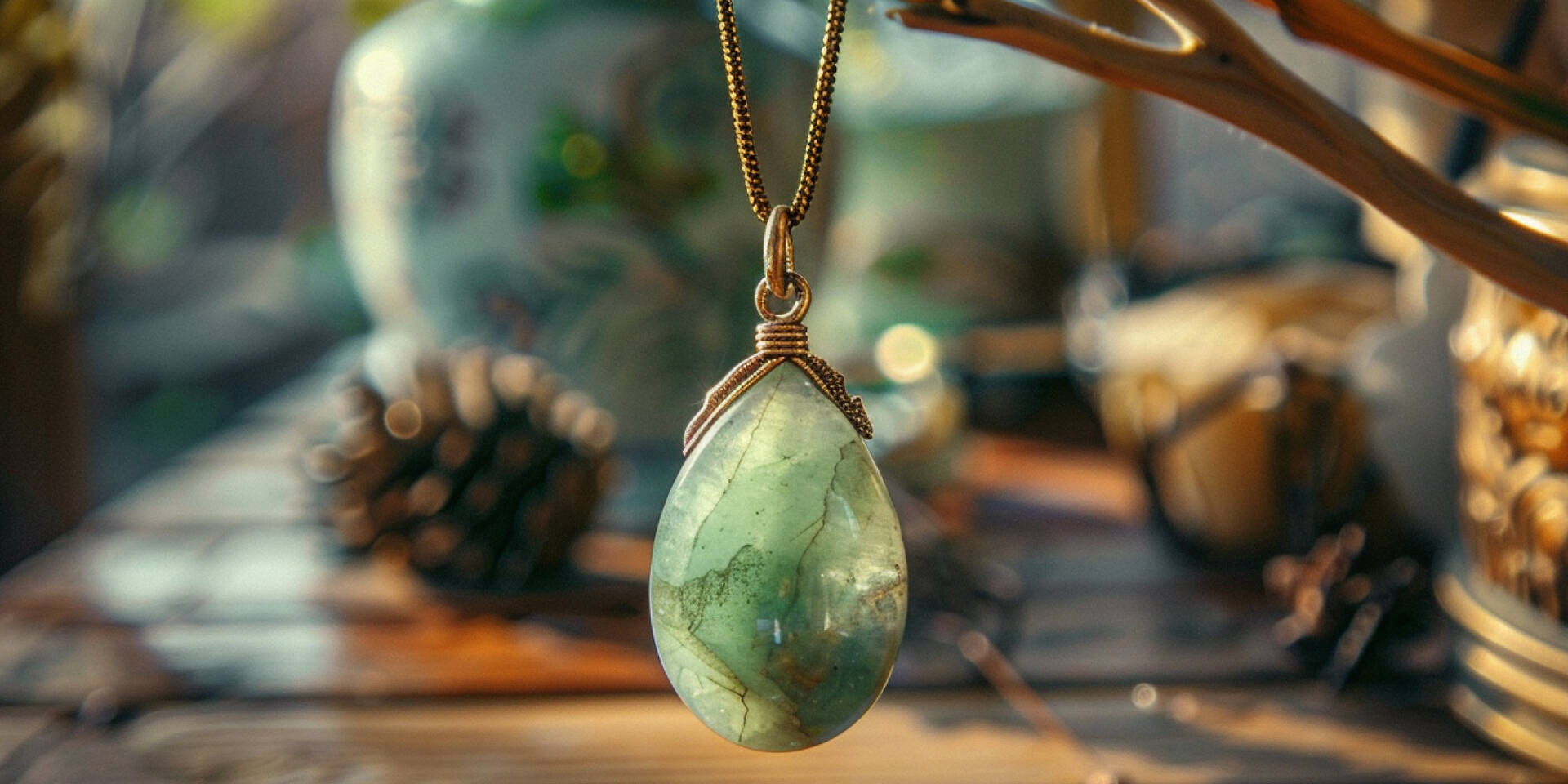 green pendant necklace