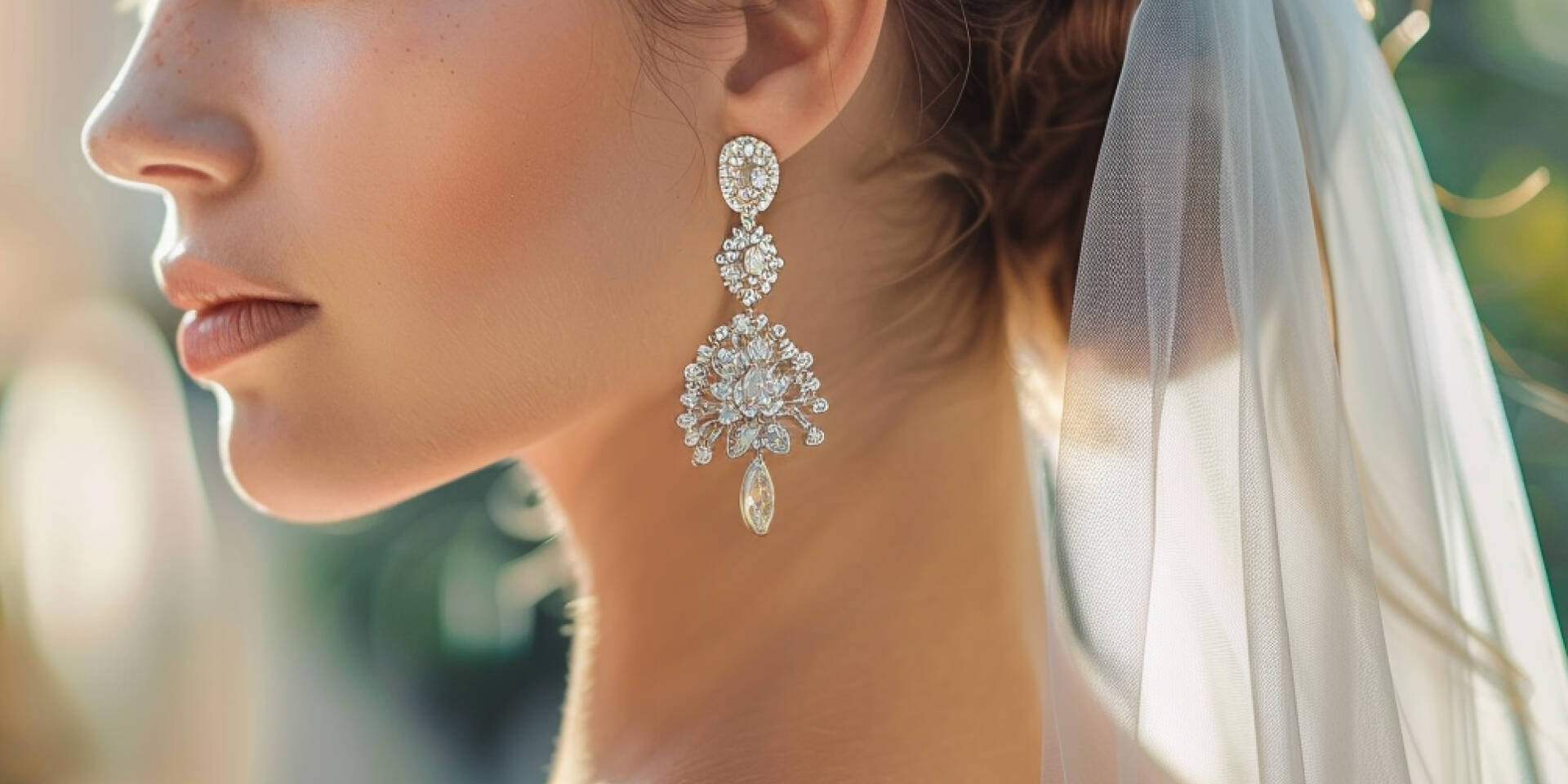 bride wearing earrings