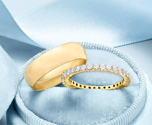 Gold and Diamond Wedding Rings