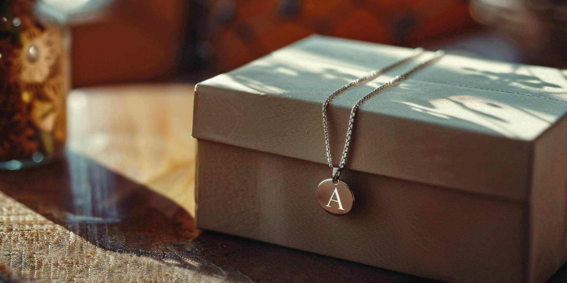 letter a engraved necklace