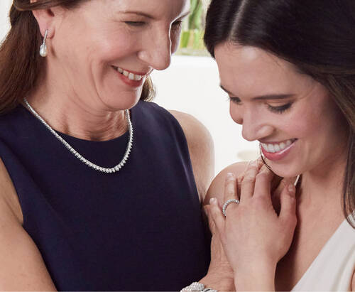 image featuring a Mother and Daughter Wearing Diamond Jewelry