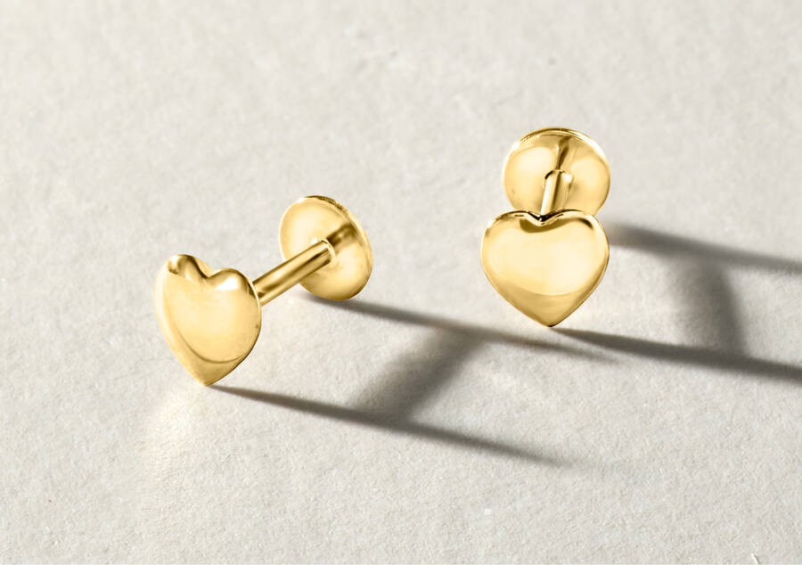 Image featuring gold heart-shaped Flat-Back Studs