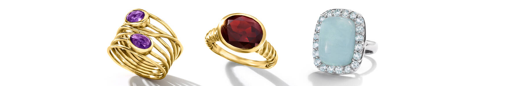 3 Different Birthstone Rings