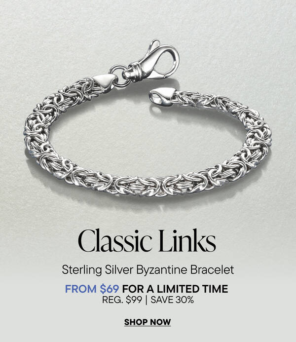 Classic Links. Sterling Silver Byzantine Bracelet. From $69 
