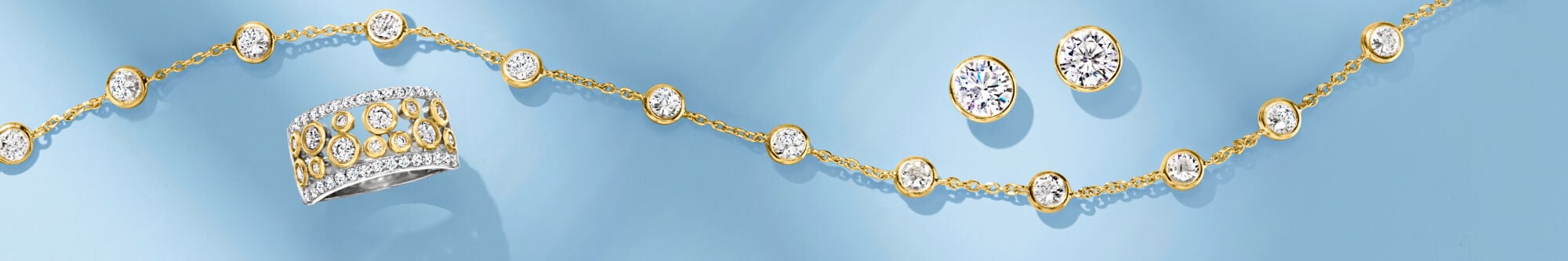 ROSS SIMONS 925 Sterling Silver Round-Cut C Z 