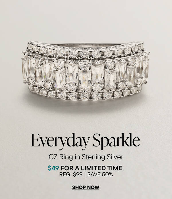 Everyday Sparkle. CZ RIng in Sterling Silver. $49 for a Limited Time. REG $99 | Save 50%