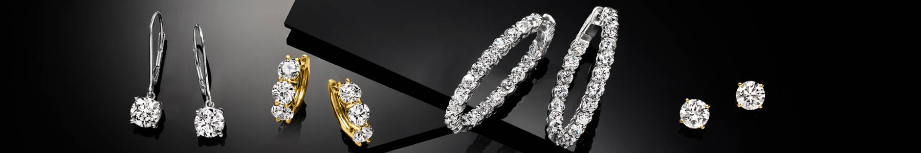 Image featuring 4 types of Lab-Grown Diamond Earrings