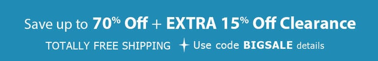 save up to 70% on thousands of items + Extra 15% off Clearance + TOTALLY FREE Shipping
