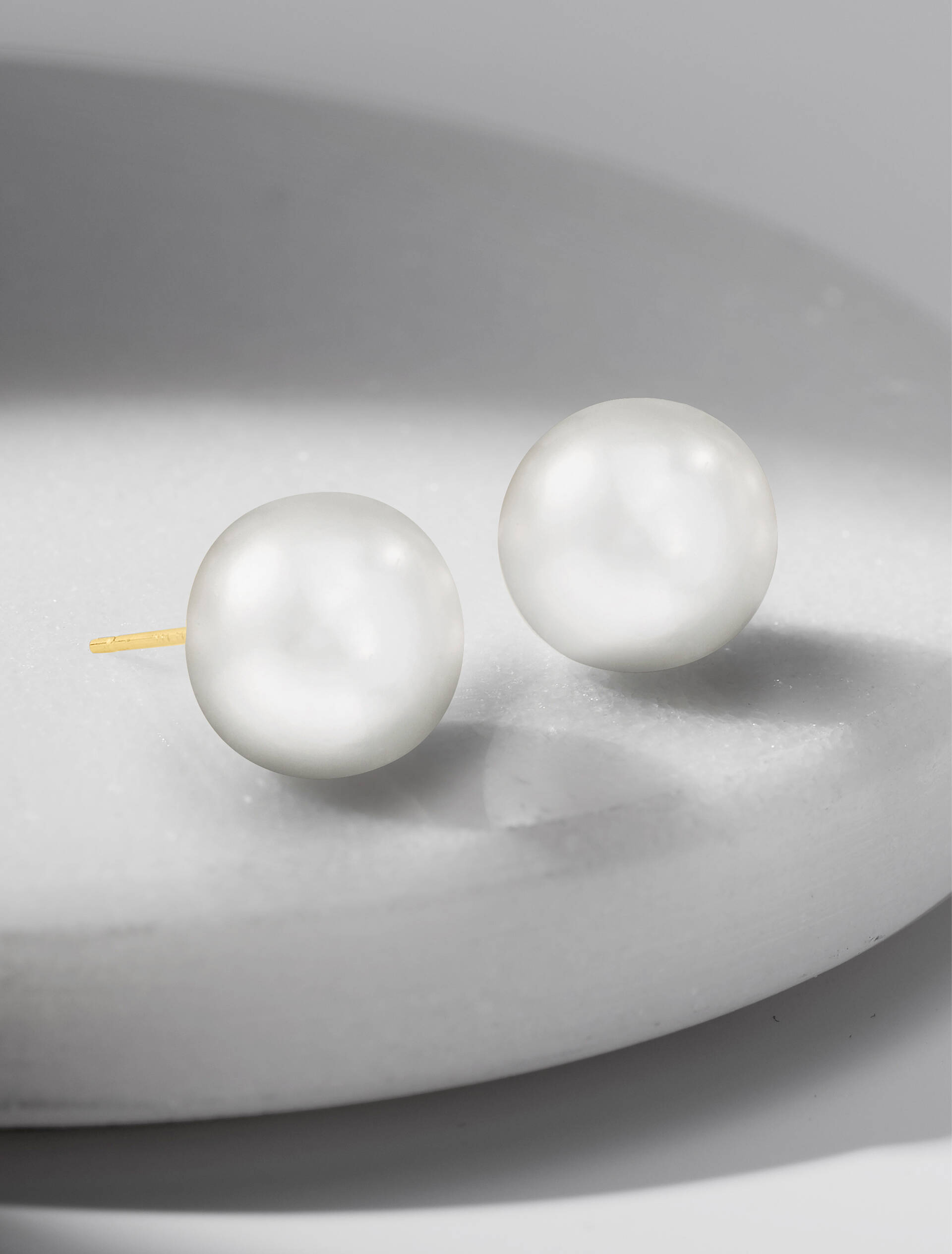 White Pearl Stud Earrings &mdash; Classic Collection
