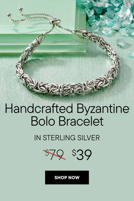 Handcrafted Byzantine Bolo Bracelet in Sterling Silver. $39. Shop Now