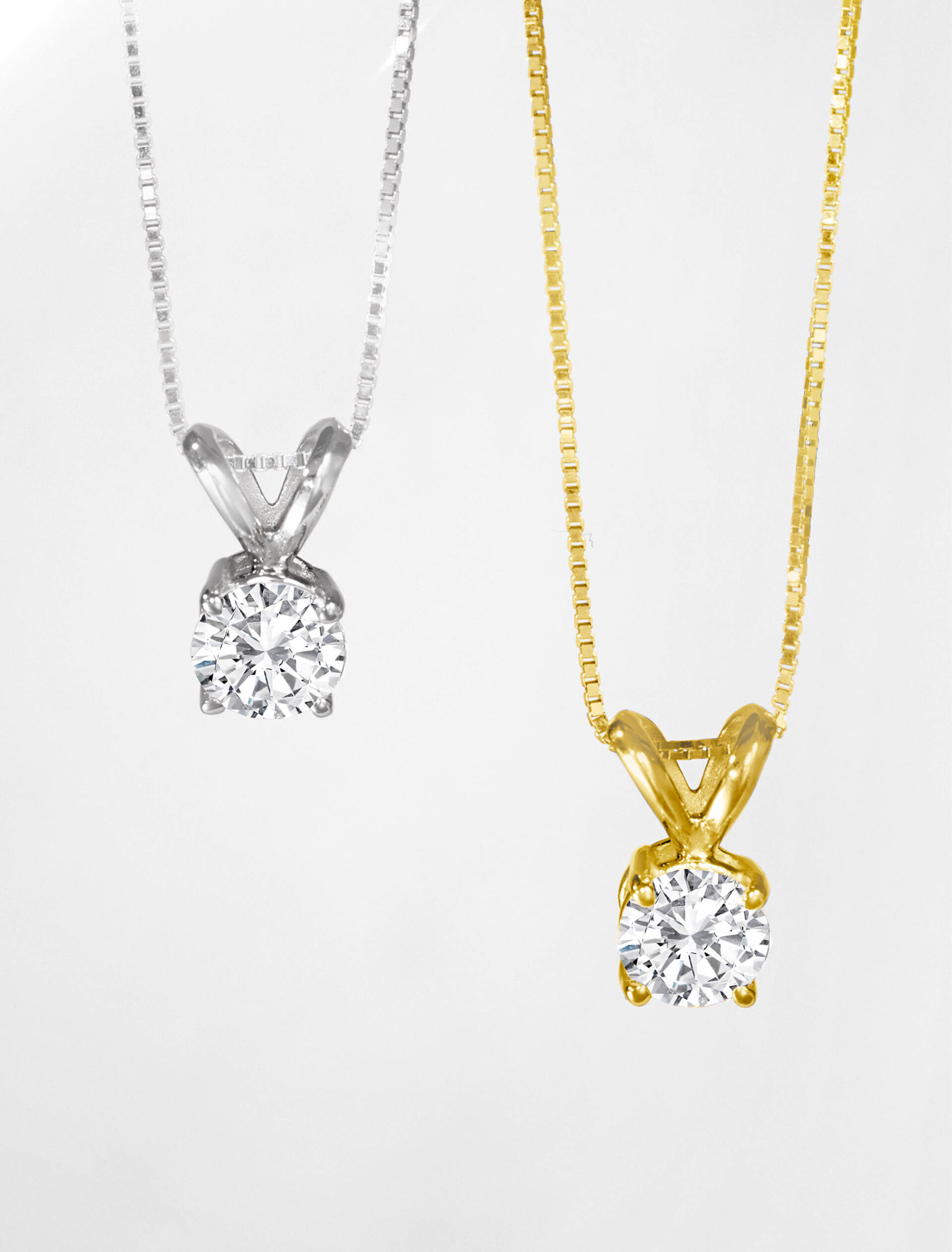 Round Diamond Solitaire Necklaces &mdash;RSVP Collection