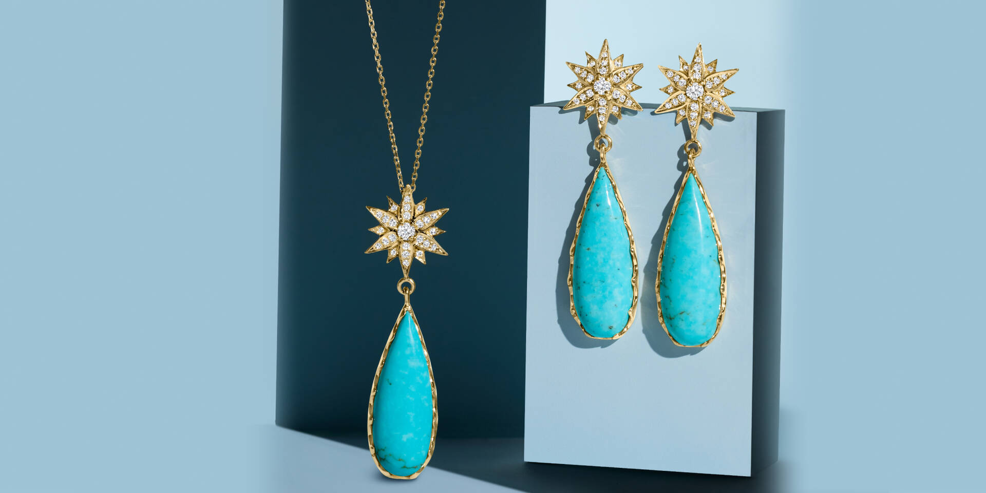 turquoise earrings and necklace