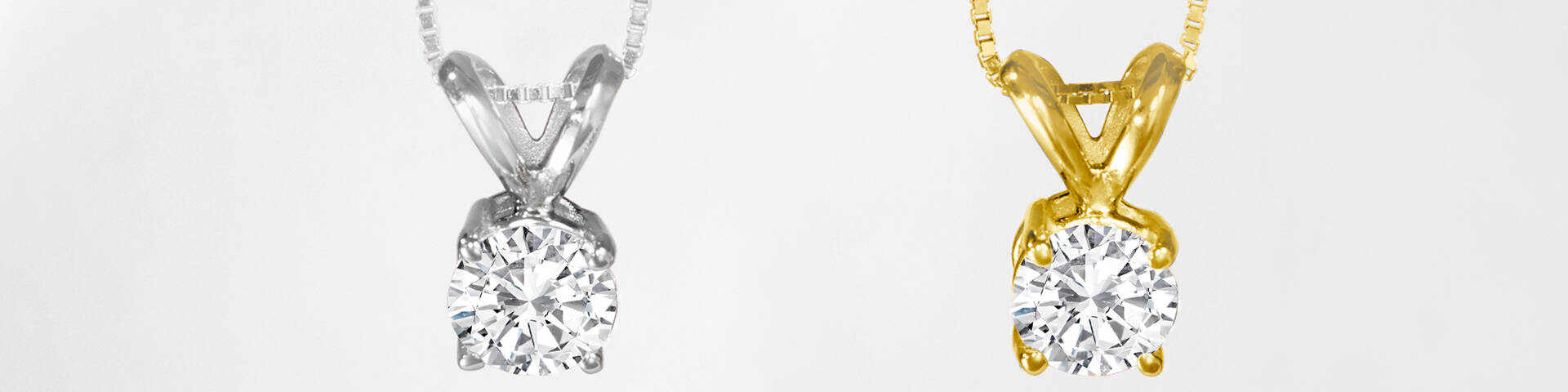 Round Diamond Solitaire Necklaces &mdash;RSVP Collection