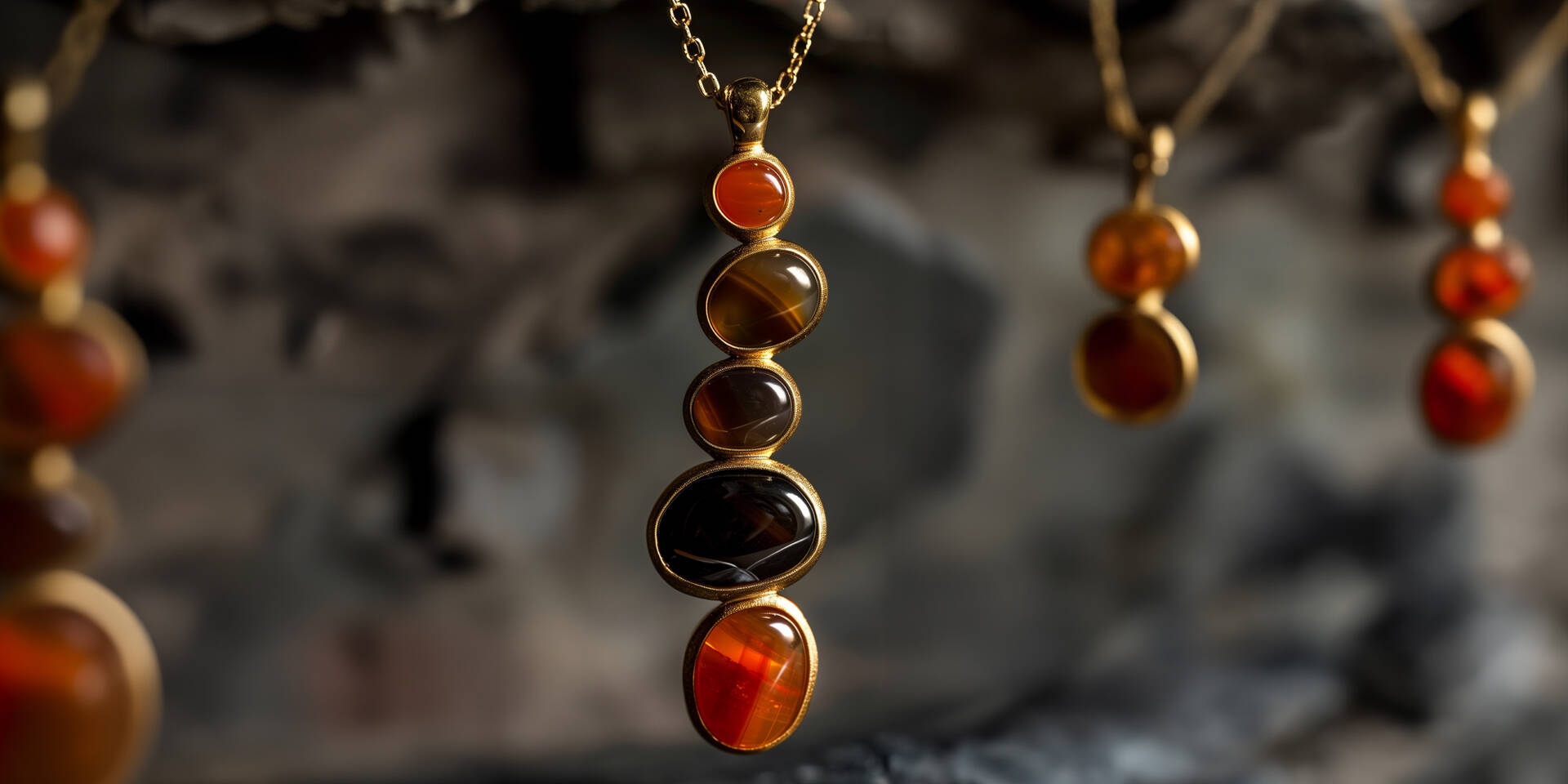 hanging agate pendant necklace