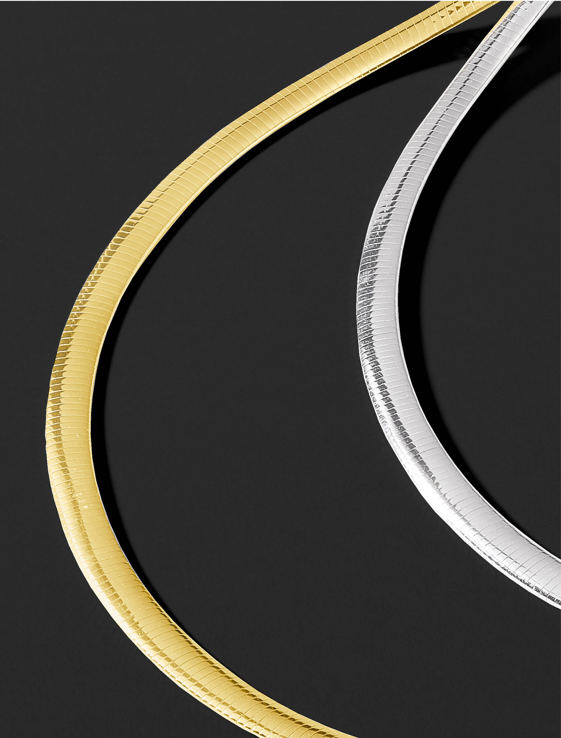 Sterling Silver and 18kt Gold Over Sterling Omega Necklace