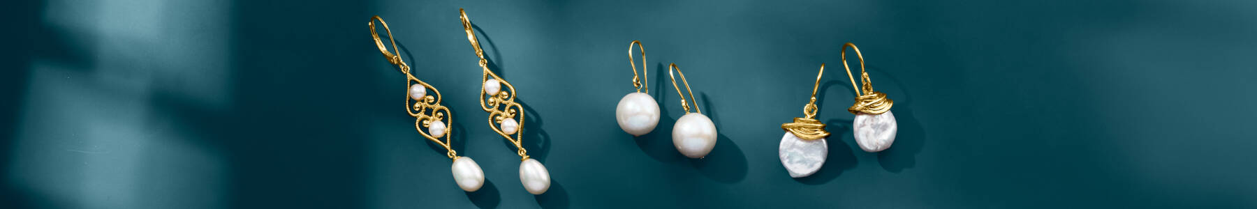 image featuring 3 sets of pearl Drop Earrings
