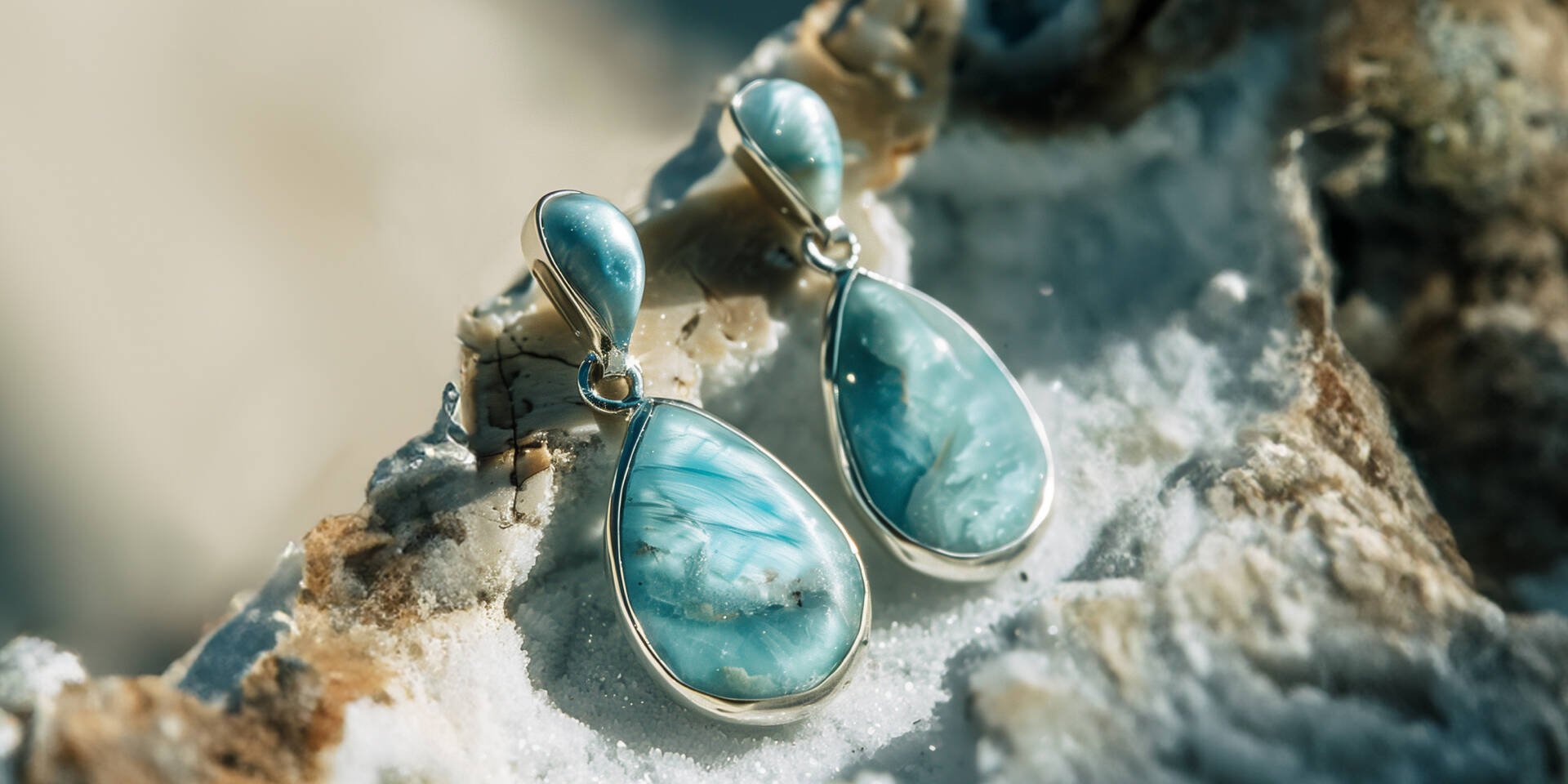 larimar drop earrings