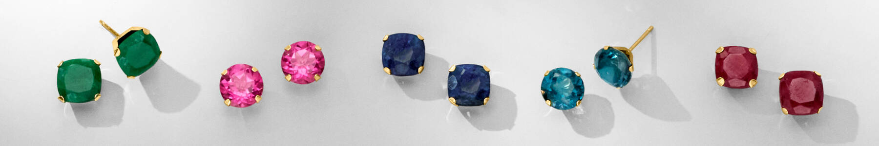 Gemstone Studs. image featuring several different gemstone stud earrings
