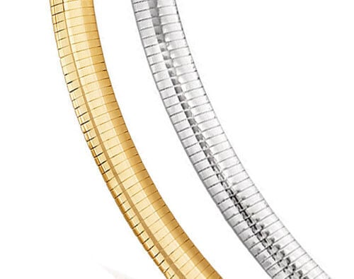 Reversible Sterling Silver and 18kt Gold Over Sterling Metal Chain 6mm