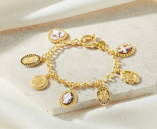image featuring a Italian gold charm bracelet