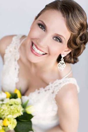 Wedding Dress Jewelry bride holding flowers