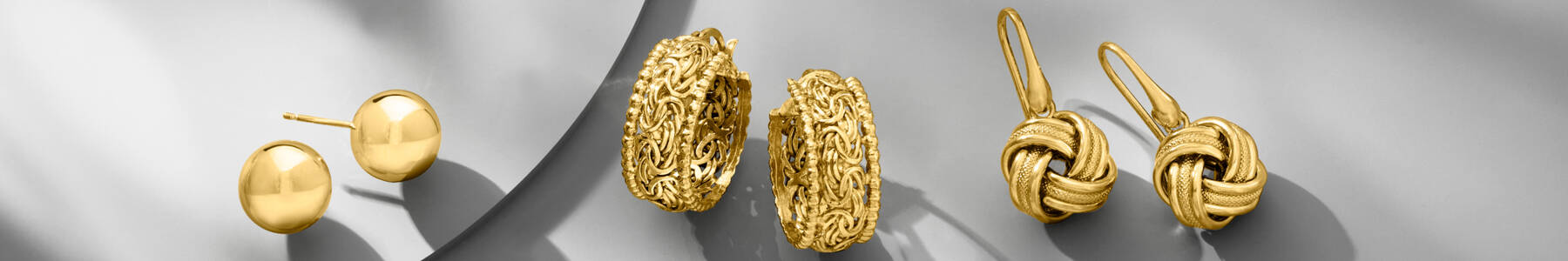 image featuring 3 sets of Gold Over Sterling Earrings