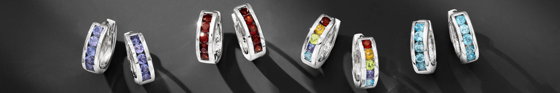 image featuring 4 sets of Gemstone Hoop earrings