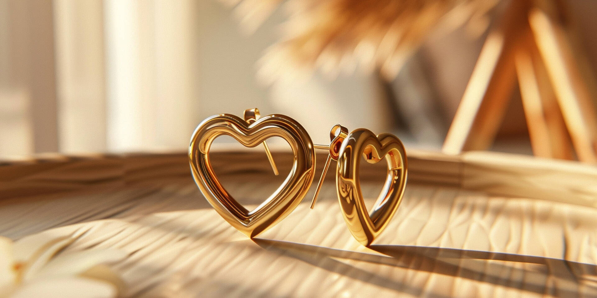 pair of hollow heart earrings