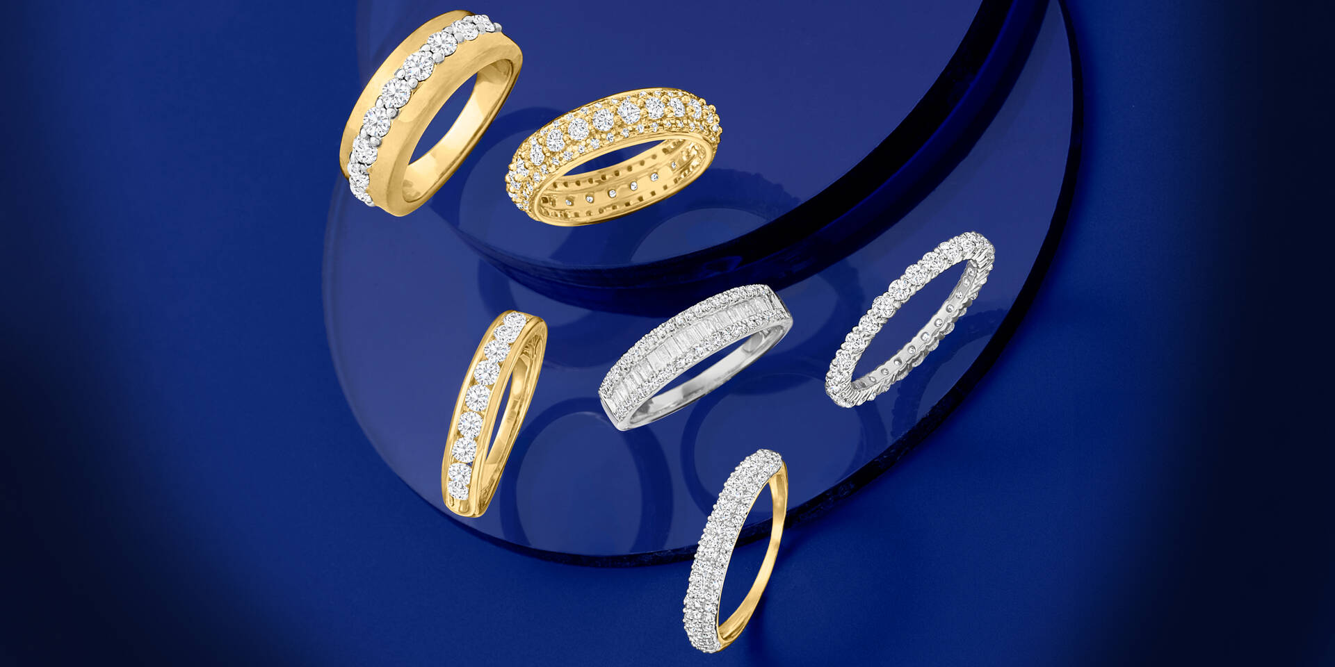 6 diamond band rings