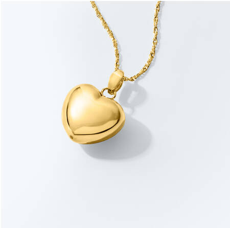 Necklaces. Shop Now. Image featuring a Gold Heart Pendant Necklace