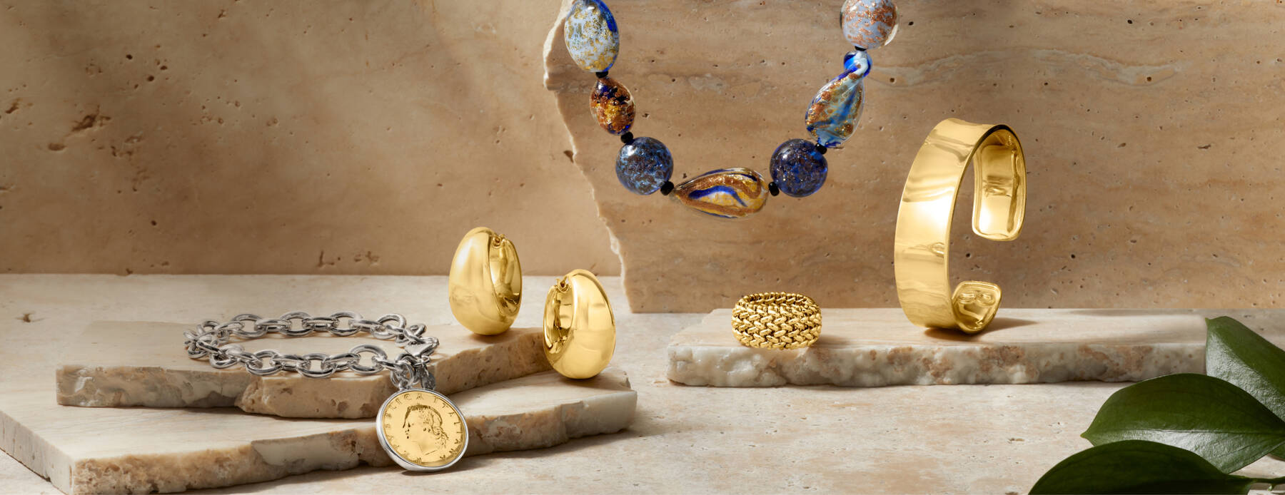 image featuring a variety of Italian gold jewelry
