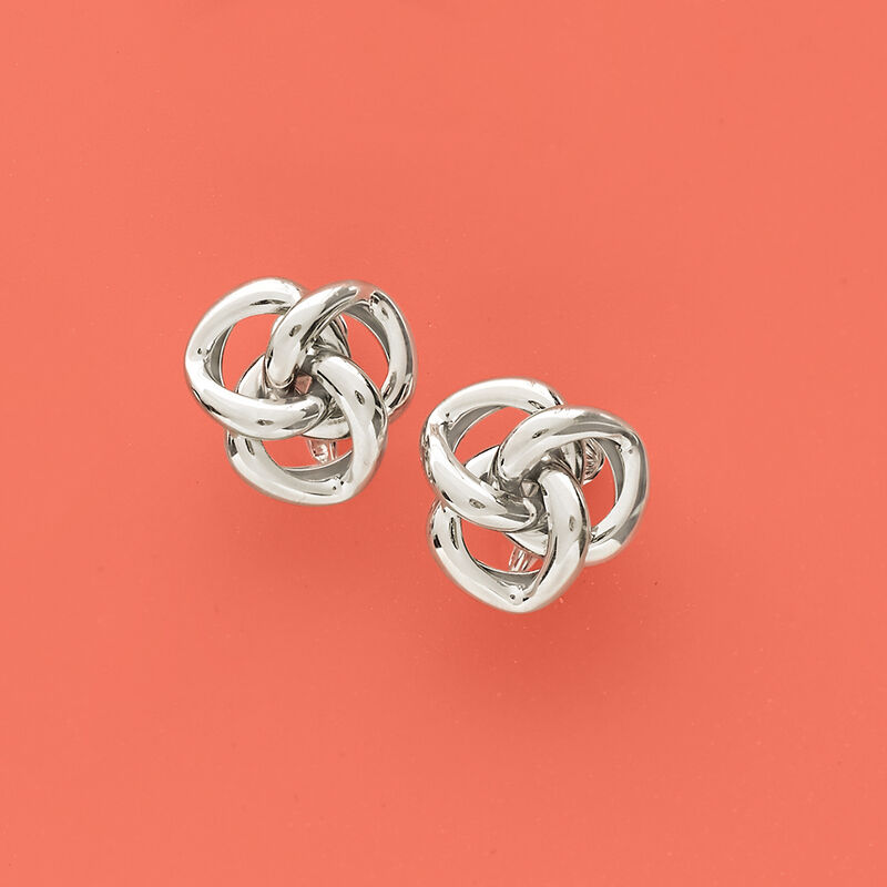 Love Knot Clip-On Earrings in Sterling Silver image number 3
