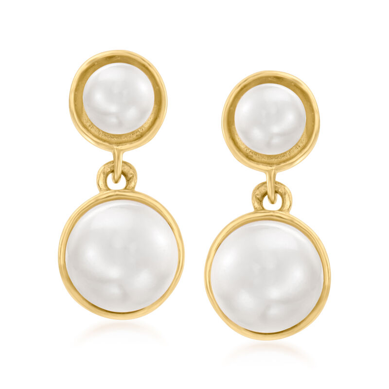 3-4mm Cultured Pearl Earrings in 14kt Yellow Gold  image number 0