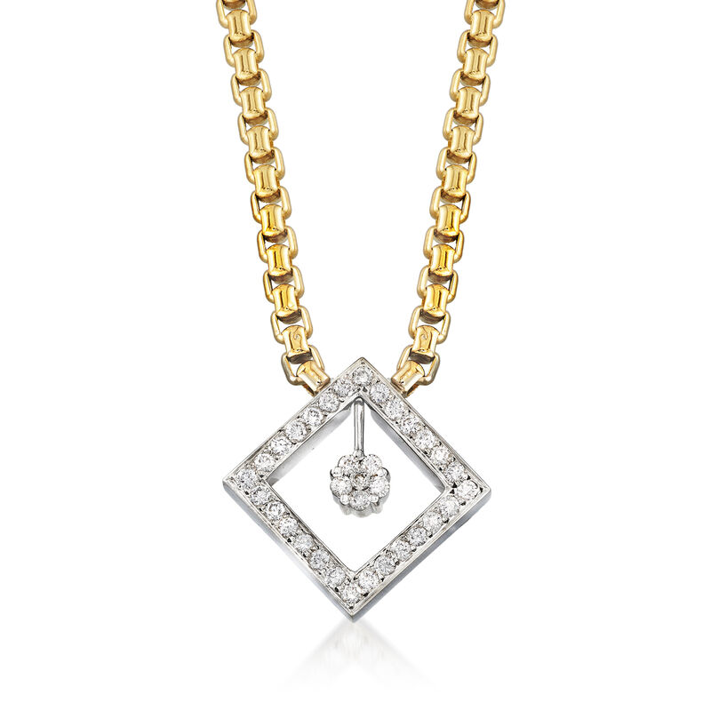 C. 2000 Vintage .90 ct. t.w. Diamond Necklace in 14kt Two-Tone Gold. 16&quot; image number 1